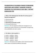 FOUNDATIONS OF BUSINESS FINANCE &lpar;PEREGRINE&rpar;  QUESTIONS AND CORRECT ANSWERS &lpar;VERIFIED  ANSWERS&rpar; PLUS RATIONALES 2026 Q&A &vert; INSTANT  DOWNLOAD PDF
