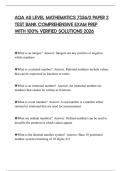 AQA AS LEVEL MATHEMATICS 7356&sol;2 PAPER 2 TEST BANK COMPREHENSIVE EXAM PREP WITH 100&percnt; VERIFIED SOLUTIONS 2026