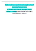Test Bank For Evidence-Based Practice in Nursing & Healthcare A Guide to Best Practice 5th Edition by Bernadette Mazurek Melnyk&comma; Ellen Fineout-Overholt Chapter 1 - 23 CompletE EXAM QUESTIONS WITH CORRECT ANSWERS RATED A&plus; 2025-2026