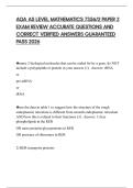 AQA AS LEVEL MATHEMATICS 7356&sol;2 PAPER 2 EXAM REVIEW ACCURATE QUESTIONS AND CORRECT VERIFIED ANSWERS GUARANTEED PASS 2026