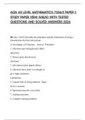 AQA AS LEVEL MATHEMATICS 7356&sol;2 PAPER 2 STUDY PAPER VIEW AHEAD WITH TESTED QUESTIONS AND SOLVED ANSWERS 2026