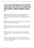 AQA AS LEVEL MATHEMATICS 7356&sol;2 PAPER 2 EXAM LATEST 2026 WITH ACTUAL QUESTIONS AND CORRECT VERIFIED ANSWERS GRADED A&plus;