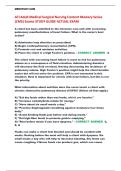 ATI Adult Medical Surgical Nursing Content Mastery Series  &lpar;CMS&rpar; Exams STUDY GUIDE ACTUAL EXAM