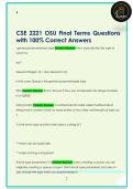 CSE 2221 OSU Final Terms Questions  with 100&percnt; Correct Answers