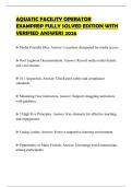 AQUATIC FACILITY OPERATOR EXAMPREP FULLY SOLVED EDITION WITH VERIFIED ANSWERS 2026