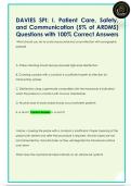 DAVIES SPI&colon; I&period; Patient Care&comma; Safety&comma;  and Communication &lpar;5&percnt; of ARDMS&rpar;  Questions with 100&percnt; Correct Answers DAVIES SPI&colon; I&period; Patient Care&comma; Safety&comma;  and Communication &lpar;5&percnt; of ARDMS&rpar;  Questions with 100&percnt; Correct Answers 