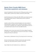 Santa Clara County EMS Exam  Overview questions and answers