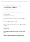 Santa Clara County EMS Exam  questions and answers