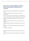 Santa Clara County EMS Orientation  Exam Study Guide questions and  answers