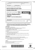 Bundle 2025 Pearson Edexcel A Level Further Mathematics Paper 1 Question paper and mark scheme &lpar;9FM0&sol;01&colon; Core Pure Mathematics 1&rpar;