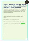 DNP701 Advanced Practice Nursing  in the Care of Older Adult Questions  with 100&percnt; Correct Answers s