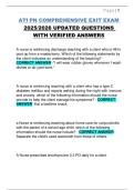 ATI PN COMPREHENSIVE EXIT EXAM 2025&sol;2026 UPDATED QUESTIONS WITH VERIFIED ANSWERS