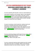 ATI PN COMPREHENSIVE EXIT EXAM 2025&sol;2026 QUESTIONS AND 100&percnt; CORRECT ANSWERS