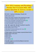 WGU D313 Anatomy and Physiology 2  Practice Test V2 &lpar;Latest 2026 &sol; 2027  Update&rpar; Questions & Answers &vert; Grade A &vert;  100&percnt; Correct 