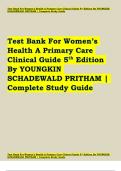 Test Bank For Women&rsquo;s Health A Primary Care Clinical Guide 5th Edition By YOUNGKIN  SCHADEWALD PRITHAM &vert; Complete Study Guide 