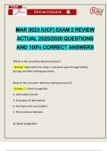 MAR 3023 &lpar;UCF&rpar; EXAM 2 REVIEW ACTUAL 2025&sol;2026 QUESTIONS AND 100&percnt; CORRECT ANSWERS
