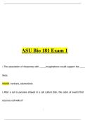 ASU BIO 181 Exam 1 &lpar;2025&rpar; &vert; Verified Actual Questions & Detailed Answers &ndash; Brand New Version