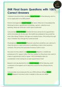 EHR Final Exam Questions with 100&percnt;  Correct Answers