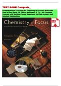 Comprehensive Test Bank for Chemistry in Focus&colon; A Molecular View of Our World 5th Edition by Nivaldo J&period; Tro - All Chapters Covered with Multiple-Choice Questions&comma; Verified Answers&comma; and Detailed Explanations