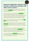 Employee Registration Manual&colon; 2015  GA Pest Control Exam Questions with  100&percnt; Correct Answers