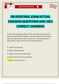 OB HESI&sol;FINAL EXAM ACTUAL 2025&sol;2026 QUESTIONS AND 100&percnt; CORRECT ANSWERS