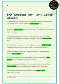 EPD Questions with 100&percnt; Correct  Answers 