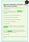 EpicCare Ambulatory Questions with  100&percnt; Correct Answers