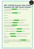 EPIC COG230 Revenue Data Model  Questions with 100&percnt; Correct Answers 