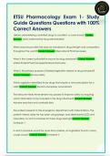 ETSU Pharmacology Exam 1- Study  Guide Questions Questions with 100&percnt;  Correct Answers