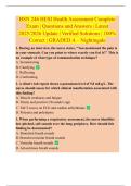 BSN 246 HESI Health Assessment Complete  Exam &vert; Questions and Answers &vert; Latest  2025&sol;2026 Update &vert; Verified Solutions &vert; 100&percnt;  Correct &vert; GRADED A &ndash; Nightingale
