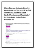 Illinois Electrical Contractor Licensing Exam With Actual Questions & Verified Answers&comma;Plus Rationales&sol;Expert Verified For Guaranteed Pass Graded A&plus;&sol;2026 &sol;Latest Update&sol;Instant Download Pdf