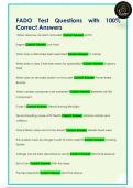 FADO Test Questions with 100&percnt;  Correct Answers 