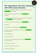 FFA Greenhand Test Prep Questions  with 100&percnt; Correct Answers