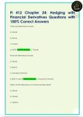 FI  412 Chapter 24&colon; Hedging with  Financial Derivatives Questions with  100&percnt; Correct Answers 