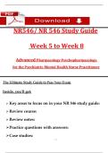NR 546 &ndash; Advanced Pharmacology&colon; Psychopharmacology for the Psychiatric-Mental Health Nurse Practitioner Week 5&ndash;8 Study Guide &lpar;Chamberlain University&rpar;