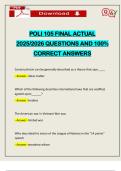 POLI 105 FINAL ACTUAL 2025&sol;2026 QUESTIONS AND 100&percnt; CORRECT ANSWERS