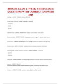 BIOS251-EXAM 2 &lpar;WEEK 4-HISTOLOGY&rpar; QUESTIONS WITH CORRECT ANSWERS 2025