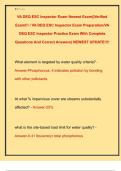 VA DEQ ESC Inspector Exam Newest Exam&vert;&vert;Verified  Exam&excl;&excl;&excl; &sol; VA DEQ ESC Inspector Exam Preparation&sol;VA  DEQ ESC Inspector Practice Exam With Complete  Questions And Correct Answers&vert; NEWEST UPDATE&excl;&excl;&excl;&excl;