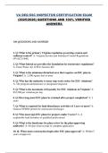 VA DEQ ESC INSPECTOR CERTIFICATION EXAM QUESTIONS AND 100&percnt; VERIFIED ANSWERS 