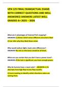 VEN 125 FINAL EXAM&lpar;ACTUAL EXAM&rpar; WITH CORRECT QUESTIONS AND WELL ANSWERED ANSWERS LATEST WELL GRADED A&plus; 2025 &ndash; 2026