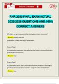 RNR 2039 FINAL EXAM ACTUAL 2025&sol;2026 QUESTIONS AND 100&percnt; CORRECT ANSWERS
