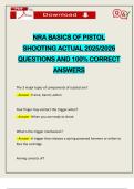 NRA BASICS OF PISTOL SHOOTING ACTUAL 2025&sol;2026 QUESTIONS AND 100&percnt; CORRECT ANSWERS