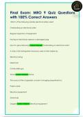 Final Exam&colon; MRO 9 Quiz Questions  with 100&percnt; Correct Answers