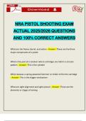 NRA PISTOL SHOOTING EXAM ACTUAL 2025&sol;2026 QUESTIONS AND 100&percnt; CORRECT ANSWERS