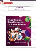 Test Bank &ndash; Critical Thinking&comma; Clinical Reasoning&comma; and Clinical Judgment&comma; 7th Edition by Alfaro-LeFevre