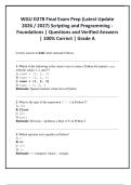 WGU D278 Final Exam Prep &lpar;Latest Update  2026 &sol; 2027&rpar; Scripting and Programming -  Foundations &vert; Questions and Verified Answers  &vert; 100&percnt; Correct &vert; Grade A &period; PDF