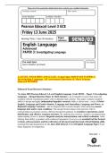 A LEVEL ENGLISH LANGUAGE&colon; Actual June 2025 PAST PAPER 3&colon; Investigating Language&period; All Assessment Questions & Mark Scheme &lbrack;Edexcel 9EN0&sol;03&rsqb;