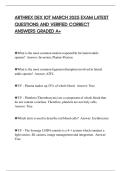 ARTHREX DEX IOT MARCH 2025 EXAM LATEST QUESTIONS AND VERIFIED CORRECT ANSWERS GRADED A&plus;