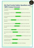 GA Pest Control Safety Questions with  100&percnt; Correct Answers 