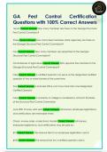 GA Pest Control Certification  Questions with 100&percnt; Correct Answers 